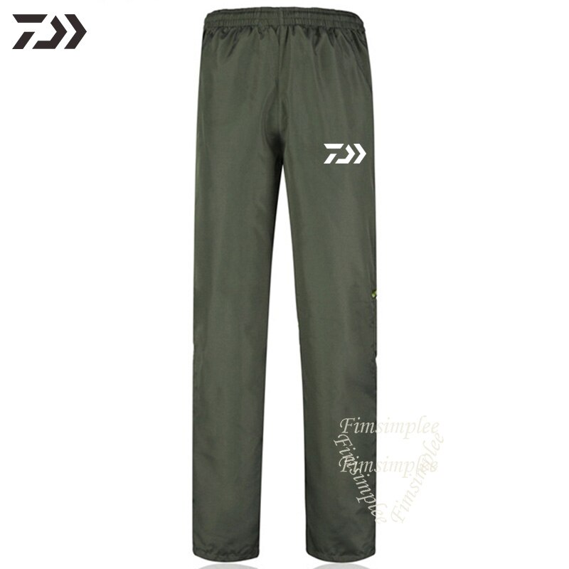 Waterproof Pant Daiwa Windproof Thermal Outdoor Fishing Pants Unisex Solid Running Hicking Quick Dry Spring Fishing Clothes Men: Green / 3XL