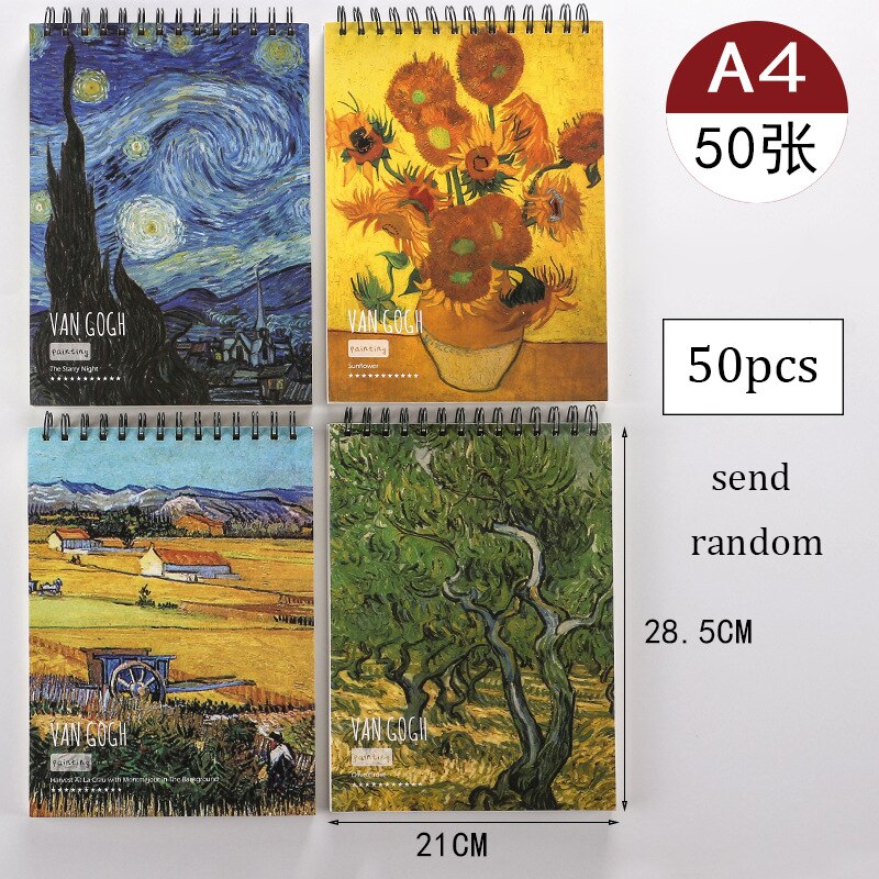 A4 Sketchbook Art Painting Book for children Sprial Notebook Kawaii Elk Graffiti DIY Drawing Book Blank Paper Planner Organizer: H