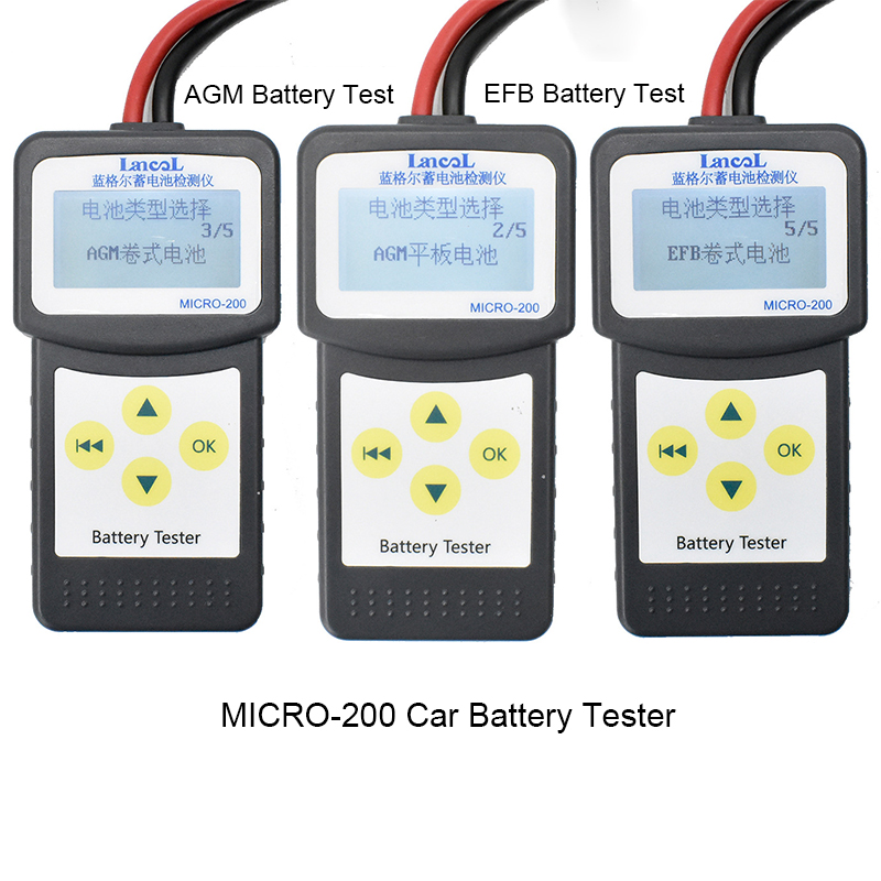 Version MICRO-200 Automotivo batterie numérique CCA analyseur de batterie véhicule voiture testeur de batterie 12V outil de Diagnostic multilingue