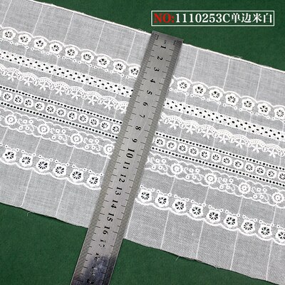 5 meter / verpakking zelfgemaakte accessoires, naaimateriaal, kantbreedte 15.5cm,  witte katoenen stof, borduurrand ,rs1160: E off white 3