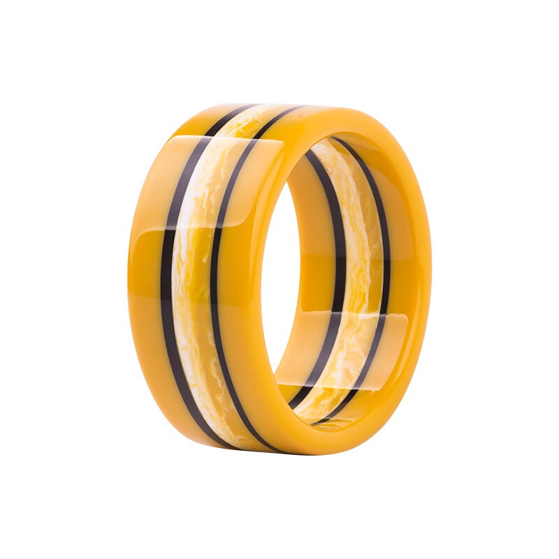 GuanLong nouvelle résine artisanat bracelet Bracelets Puseiras pour dames haute rue spectacle bijoux: Yellow