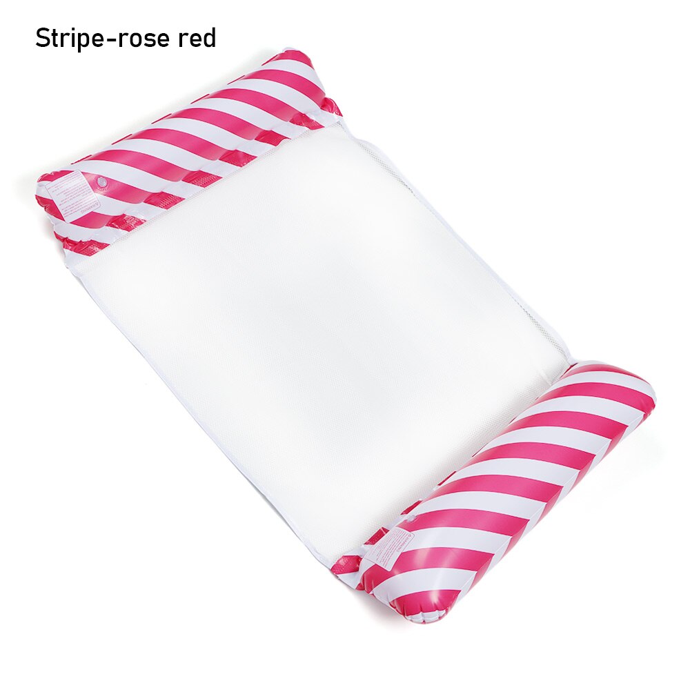 PVC Inflatable Floating Row Float Pool Bed Pool Air Mattresses Water Hammock Swimming Pool Chair Sports Piscina Foldable: Stripe rose red