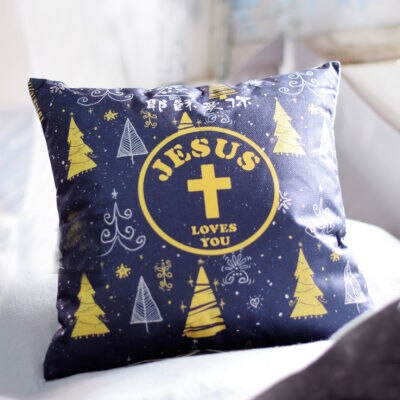 Christian Pillow Cushion Gospel Scripture Pillow Wedding Christmas Jesus Loves You