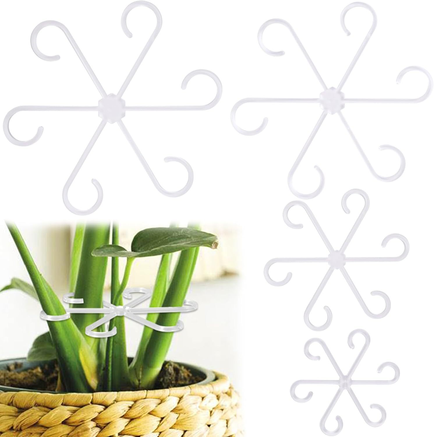 4/8PCS Flower Plant Stem Support Stakes Climbing Houseplant Stand Frame Plastic Garden No Stake Trellis Plant Holder Rack Hoops: 4XL / Orange