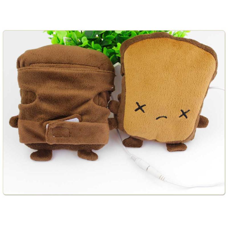 Usb Warmer Verwarmde Handschoenen Leuke Hand Warmers Handschoenen Vingerloze Leuke Toast Vorm Jaar Kerstcadeau Winter Handschoenen