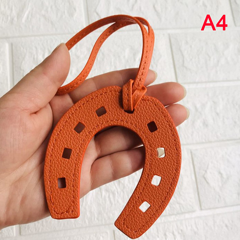 1 stk pu læder hestehov hestesko nøglering håndtaske nøgleringe nøglering holder charm taske pung tilbehør til kvinder og piger