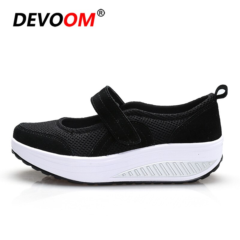 Swing Sneakers Jump Shoes Breathable Mesh Women Sport Shoes Sneakers Women Fitness Massaging Shoes Workout Shoes For women: Black / 6