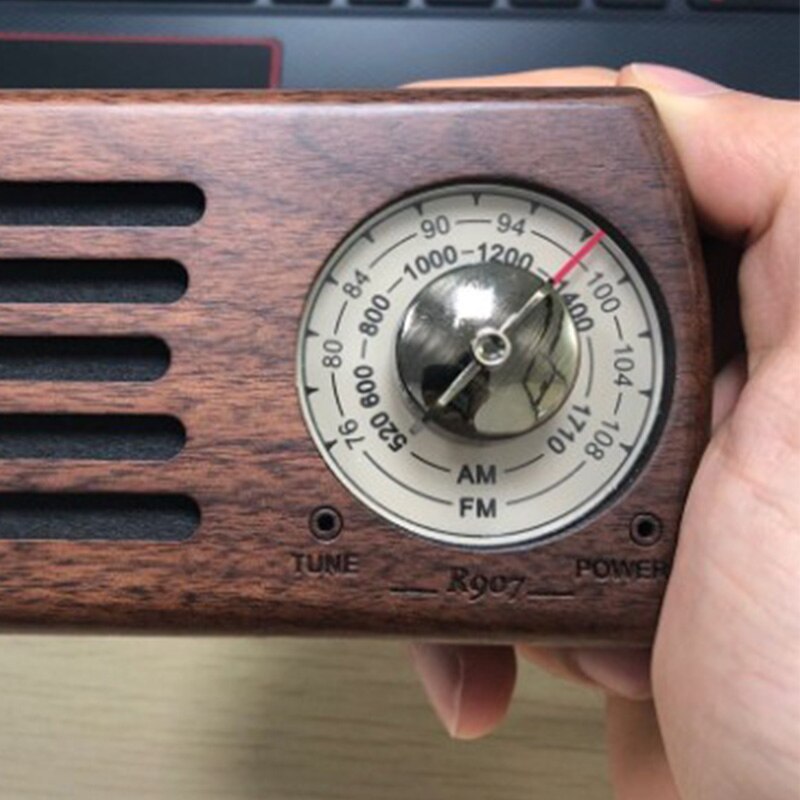 Am/Fm Draagbare Radio, Retro Hout Pocket Radio Met Beste Ontvangst, Hoofdtelefoonaansluiting, battery Operated (Niet Inbegrepen)