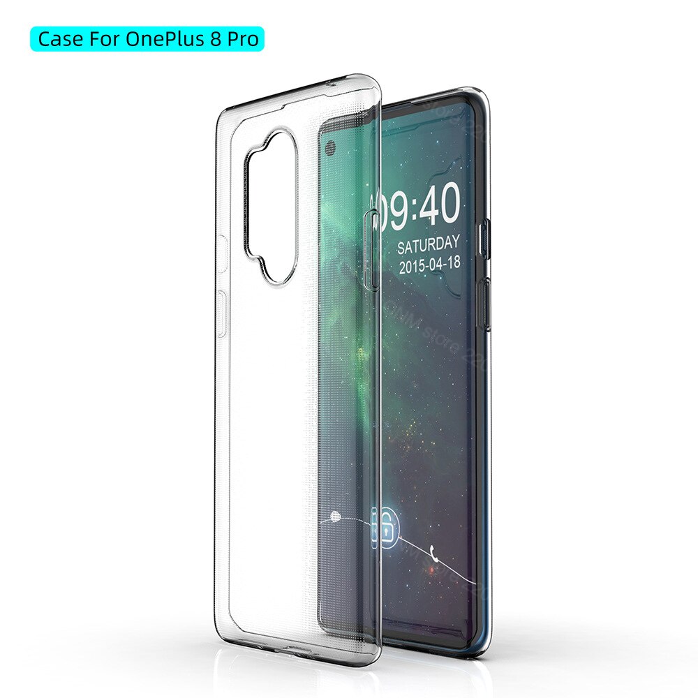Di caso per OnePlus 8 pro TPU silicone Trasparente Montato Cassa Molle Del Respingente per OnePlus 8 pro Trasparente Della Copertura Posteriore OnePlus 8