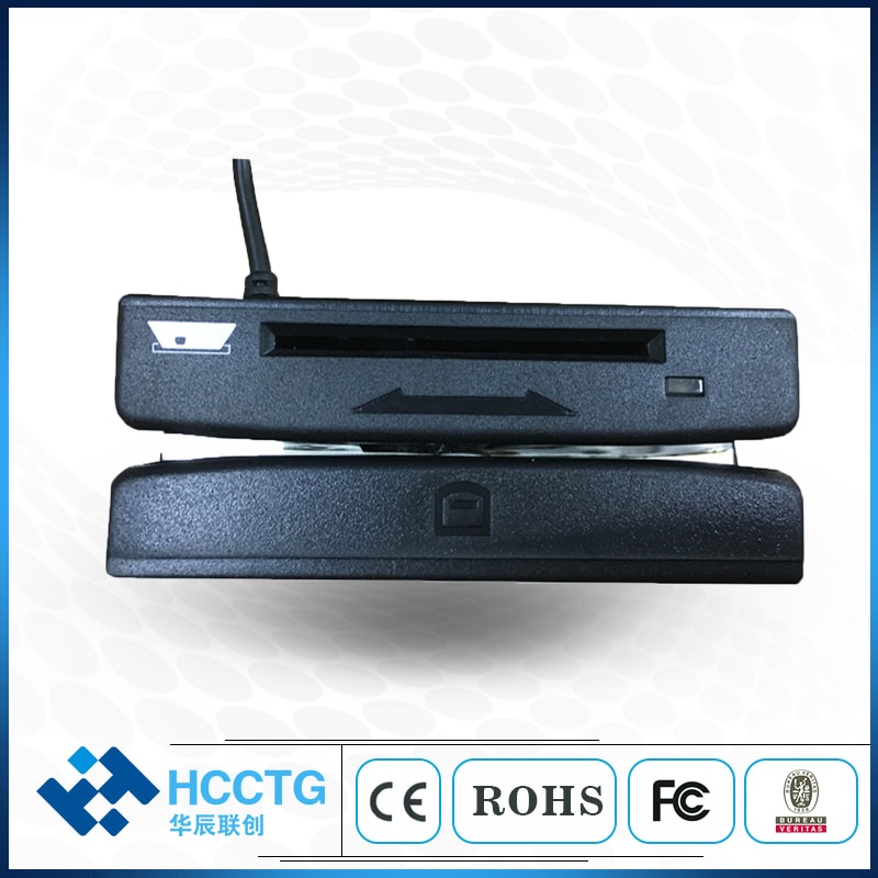 HCC100 3 Magnetic track Card Reader Full Track MSR Card Reader + Smart Contact IC Card Reader Combo with Free SDK
