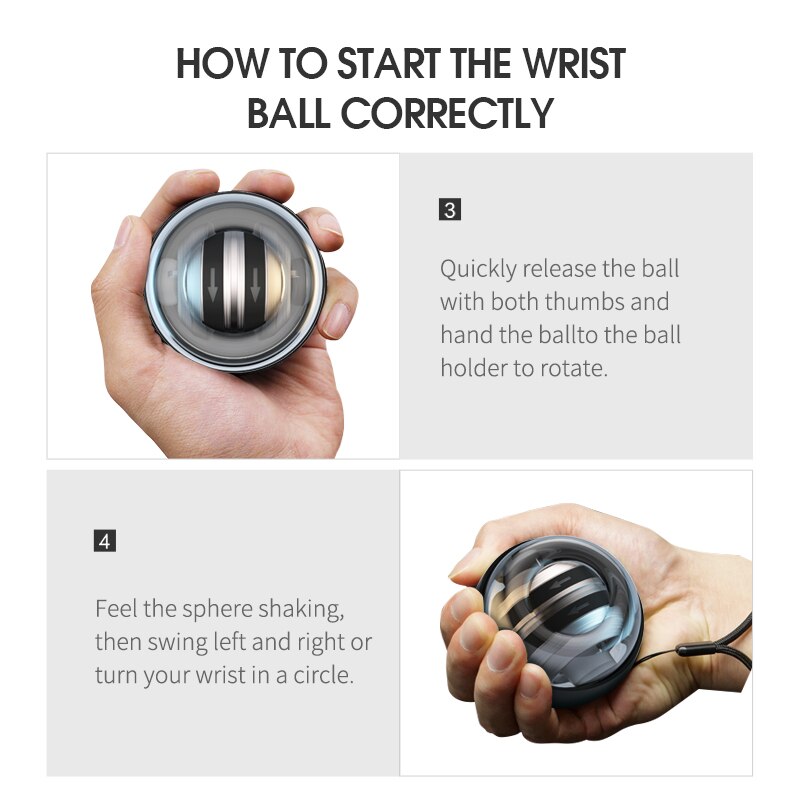 Bola para la muñeca powerball, entrenador de brazo para muñeca, conjunto de ejercicio doméstico, herramienta eléctrica giroscópica inalámbrica, bola iluminada para la muñeca, Bola de giroscopio de descanso