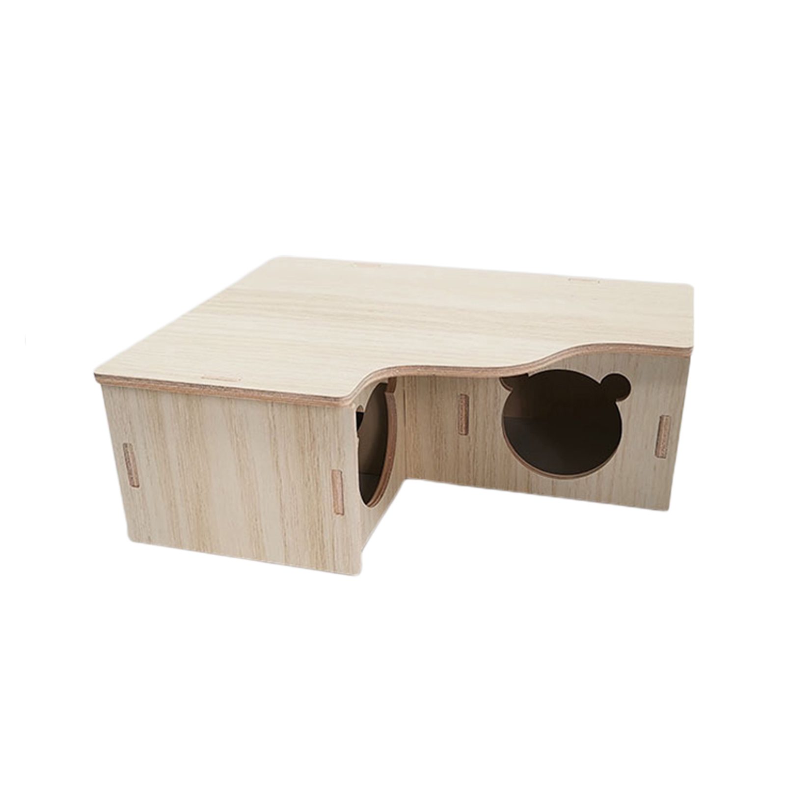 Hamster House Guinea Toy Wood Hideout Wooden Cabin Maze Cage Hidepets Toys Animal Place Hiding Platform Decor Enrichment: Dark Khaki