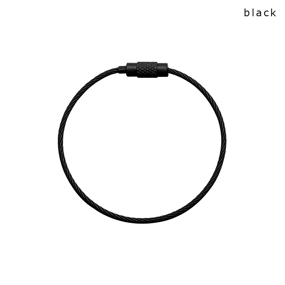 LLavero de alambre de acero inoxidable para escuela, suministros de oficina, herramienta de senderismo al aire libre, nuevos juegos de escritorio, 10 Uds.: black