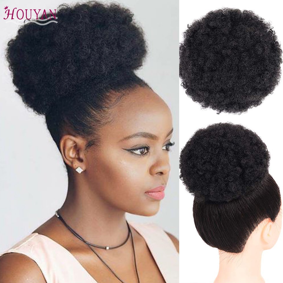 HOUYAN-coleta Afro con cordón para envolver, coleta Afro, moño rizado corto, horquilla, accesorios para el cabello, 1 ud.