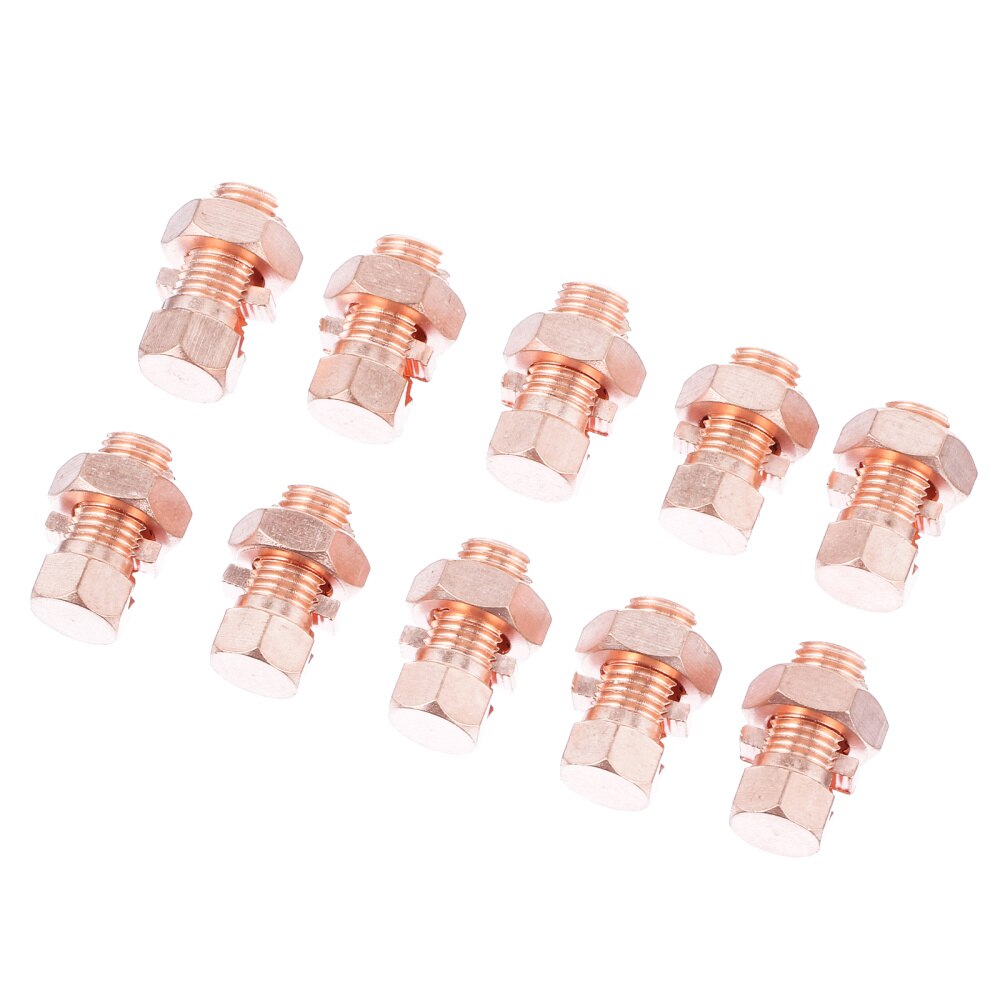 10pcs Sturdy Premium Durable Copper Split Bolt Split Bolt Bonding Connector