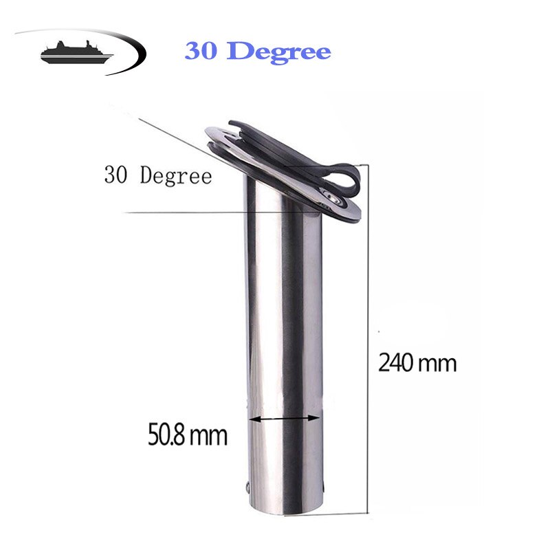 Stainless Steel Fishing Pole Stand Bracket Fishing Marine Accessory Tackle tool Rack Flush Mount Boat Fishing Rod Holder: 30 Degree