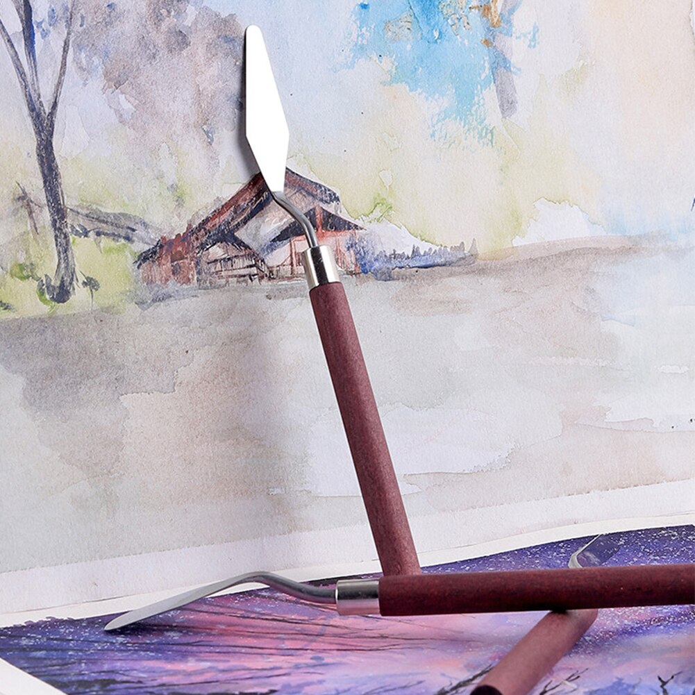 7Pcs/Set Stainless Steel Oil Painting Knives Artist Crafts Spatula Palette Knife Oil Painting Mixing Knife Scraper Art Tools