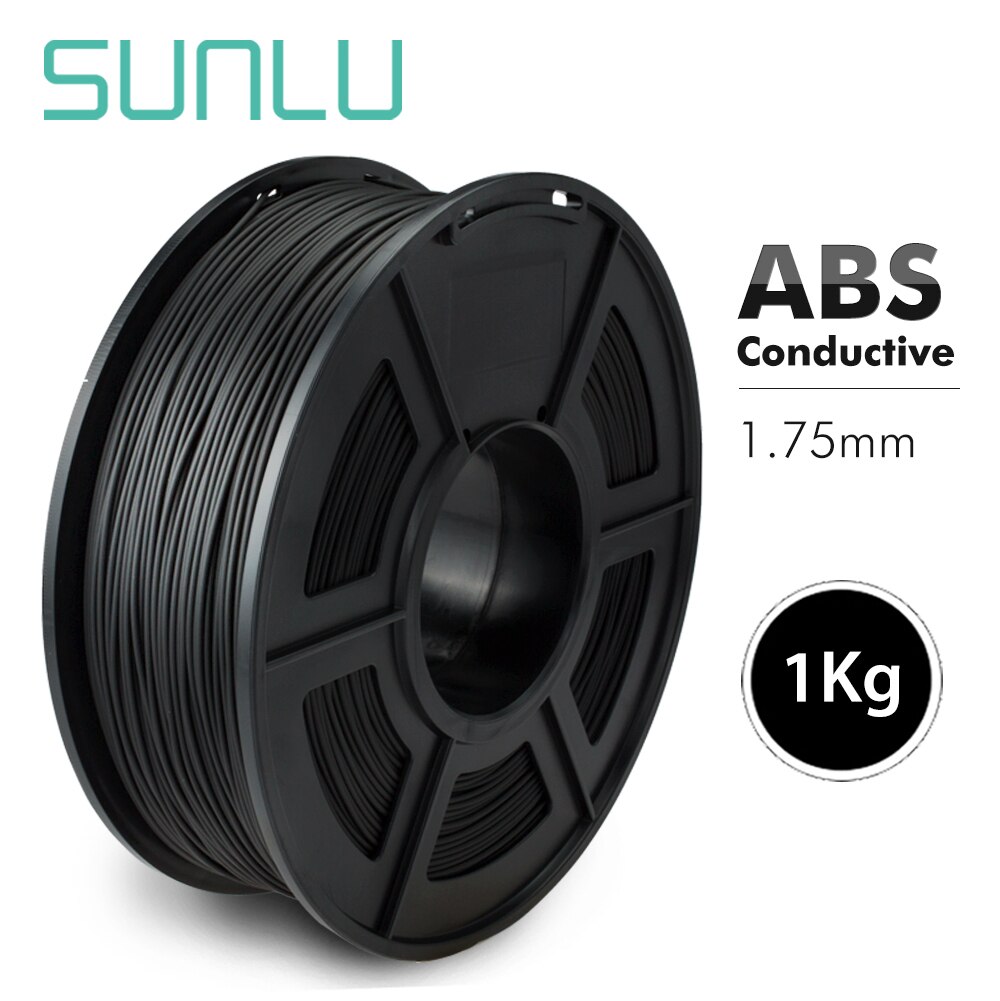 SUNLU-filamento conductor ABS para impresora 3D, 1KG, previene la acumulación de electricidad estática, consumible, Impresión de 1,75mm con carrete