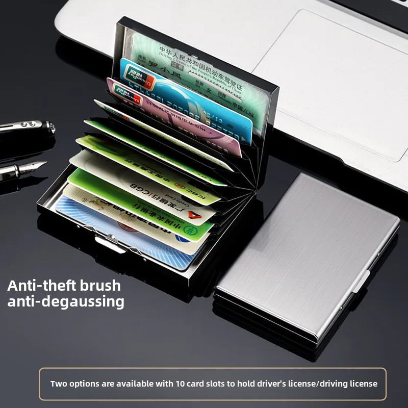 Of The Season Anti-Magnetic Stainless Steel Metal Wallet Unisex High Security Simple Luxury Card Holder Men