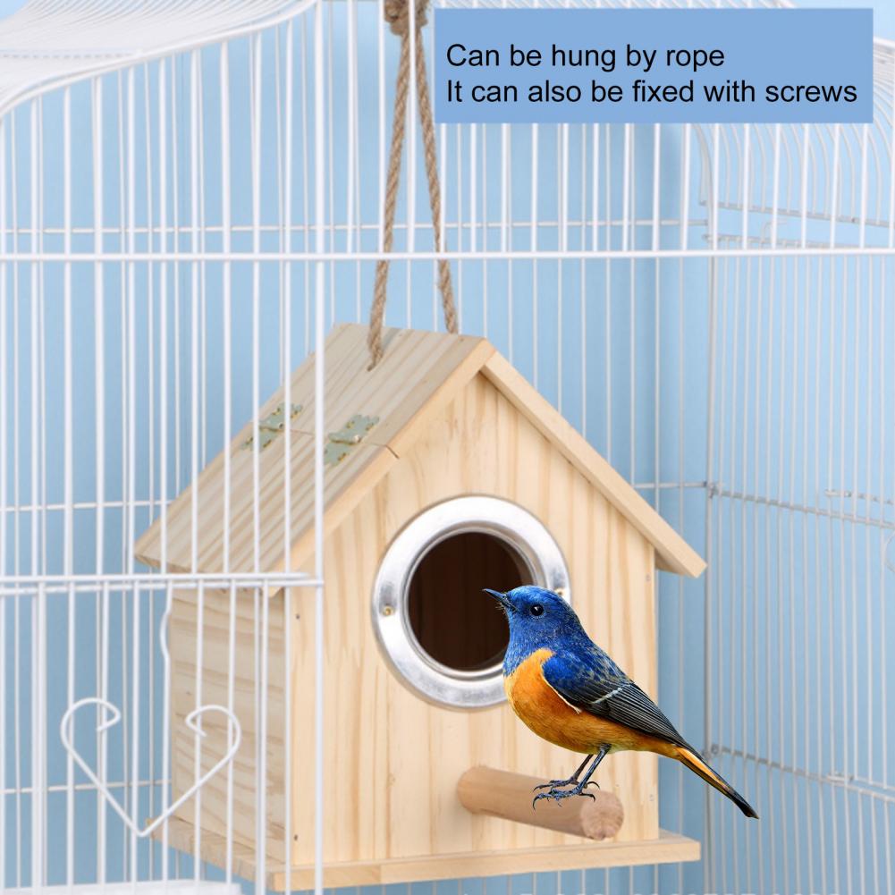 Nido de Pájaro, decoración de jardín resistente, casa de madera para pájaros, caja de anidación de pájaros ecológica, casa de pájaros de madera Natural, decoración de jardín
