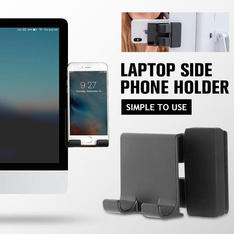 Laptop Side Phone Holder Mobile Stand For Laptop Or Desktop Combination Notebook Screen Convenient Clip On Monitor