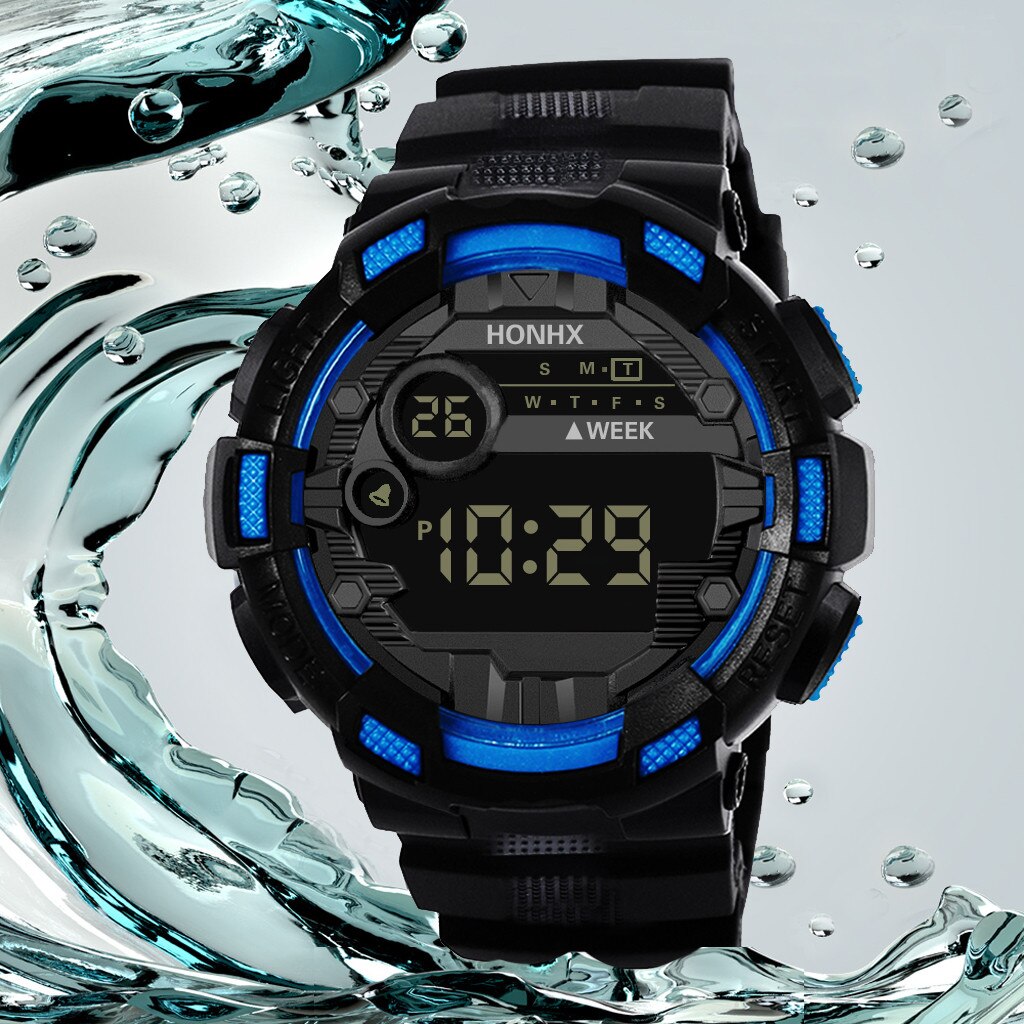 Luxe hommes montre numérique montre LED étanche Date Sport montres hommes réveil extérieur montre électronique reloj hombre