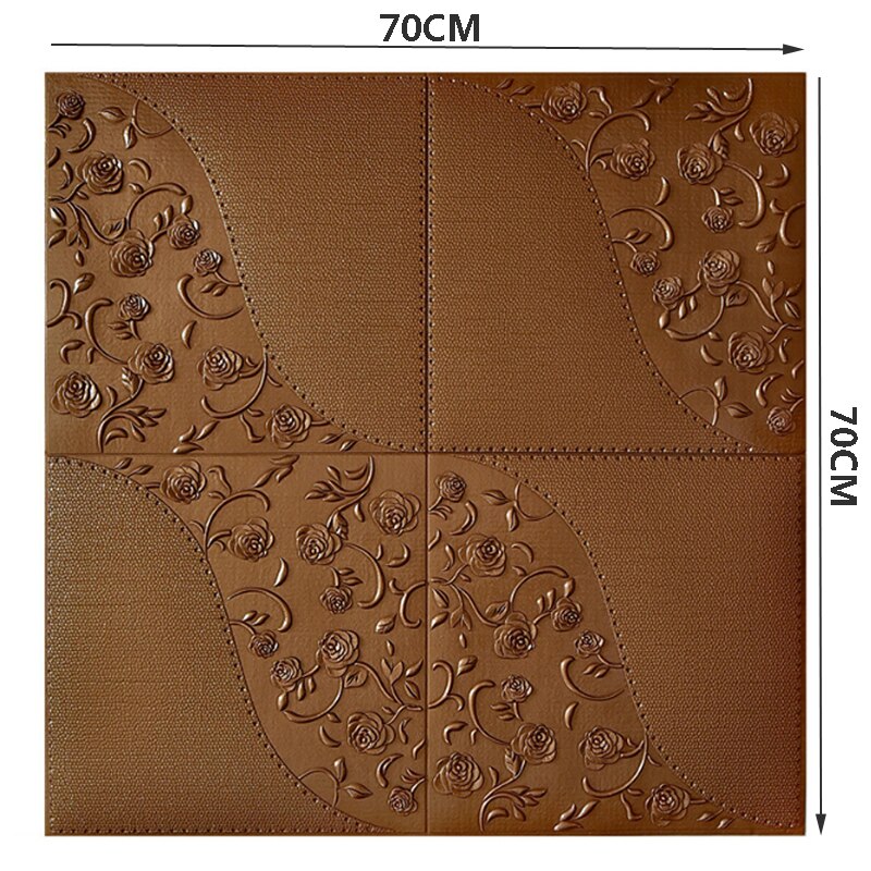 3D Wall Stickers ceiling sticker roof decoration Foam wallpaper waterproof DIY TV background wallpaper decoration sticker: Coffee