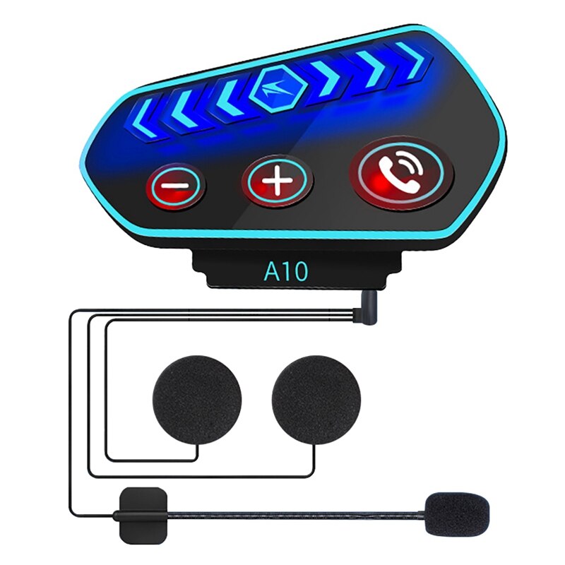 Oreillette Bluetooth 5.0 pour moto, Kit mains-libres, Intercom sans fil pour casque, Kit d&#39;appel téléphonique, stéréo, A10, pour l&#39;extérieur: Default Title