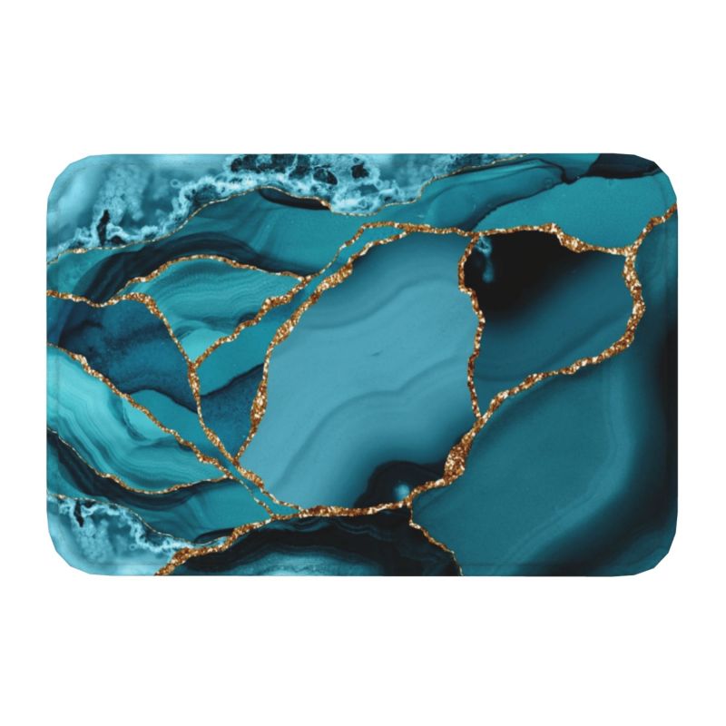 Tappetino per porta in marmo nero fumé, antiscivolo, con texture astratta, bagno, cucina, garage, 40 x 60 cm, ingresso soggiorno: 50 cm x 180 cm / Arancia
