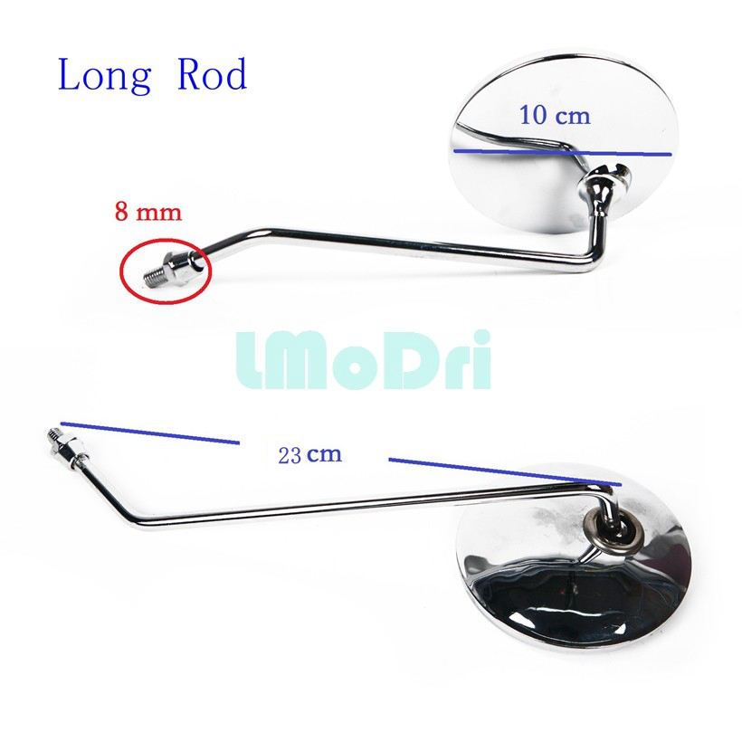 Lmodri 2 Pieces/pair Universele Motorfiets Terug Spiegel Ronde Vorm Achteruitkijkspiegel Side Spiegels Voor Motor Met 8 Mm Schroef