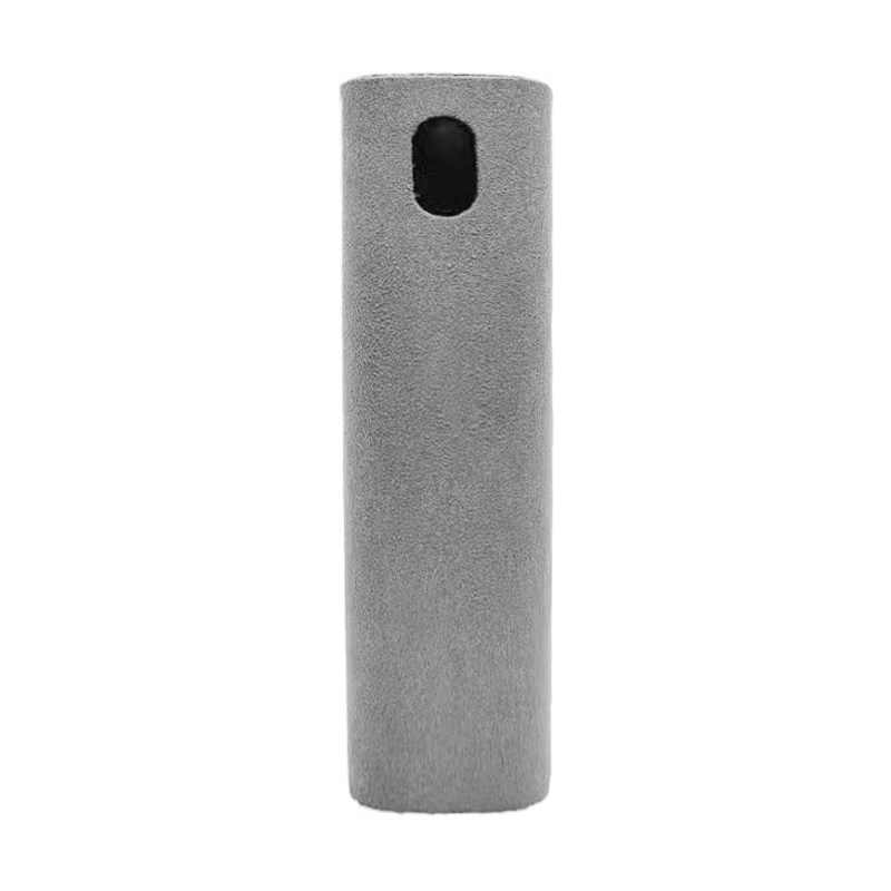 Limpiador de pantalla de teléfono 2 en 1, botella pulverizadora y paño de limpieza de microfibra, Mini tableta portátil, juego de limpiador de pulido de pantalla de PC móvil: Plata