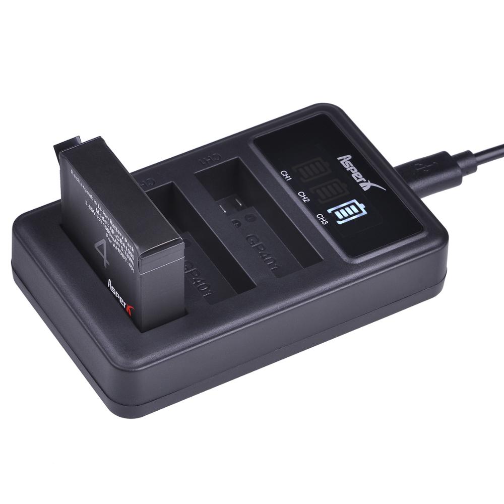 Batería de AHDBT-401 de 1500mAh para Gopro Hero 4, batería AHDBT401 AHDBT 401 + LED de 3 puertos, Cargador USB para cámara GoPro Hero4 HERO4, 4 Uds.: 1B with Charger