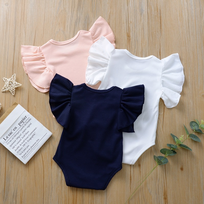 2020 nye nyfødte baby pige drenge bodysuits shorts ærmer jumpsuits bodysuit tøj outfits soldragt spædbørn tøj