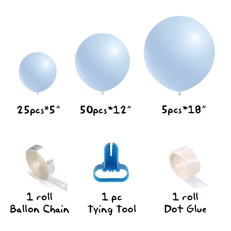 balloon arch kit ballonnenboog Pastel Blauwe Ballon Garland Arch Kit Romantische Bruiloft Decoratie Ballonnen Christmas Decor Party Baby Shower Verjaardag Accessorie: 9maca Blue