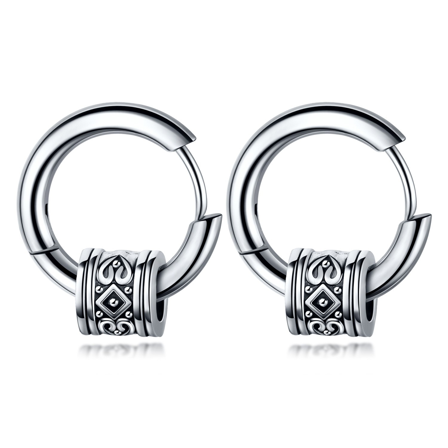 Various Punk Hiphop European Men Women Retro 316L Stainless Steel Earrings Simple Personality Jewelry For Birthday