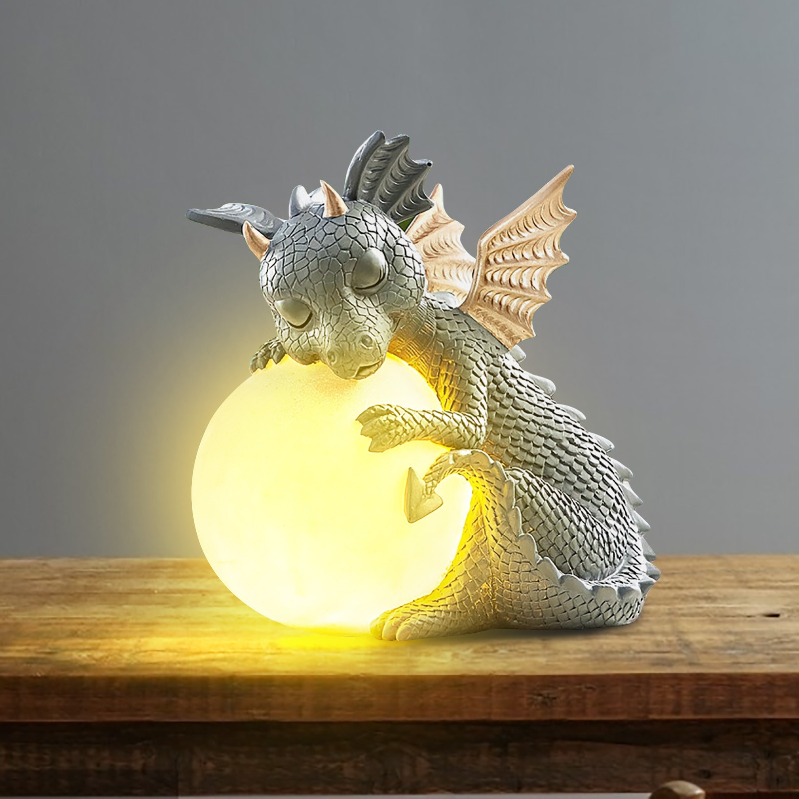 Dragon Garden Decoration Solar Lamp Resin Dragon Meditated Statue Decorations Resin Dragon Jardin Garden Home Decor Accessories