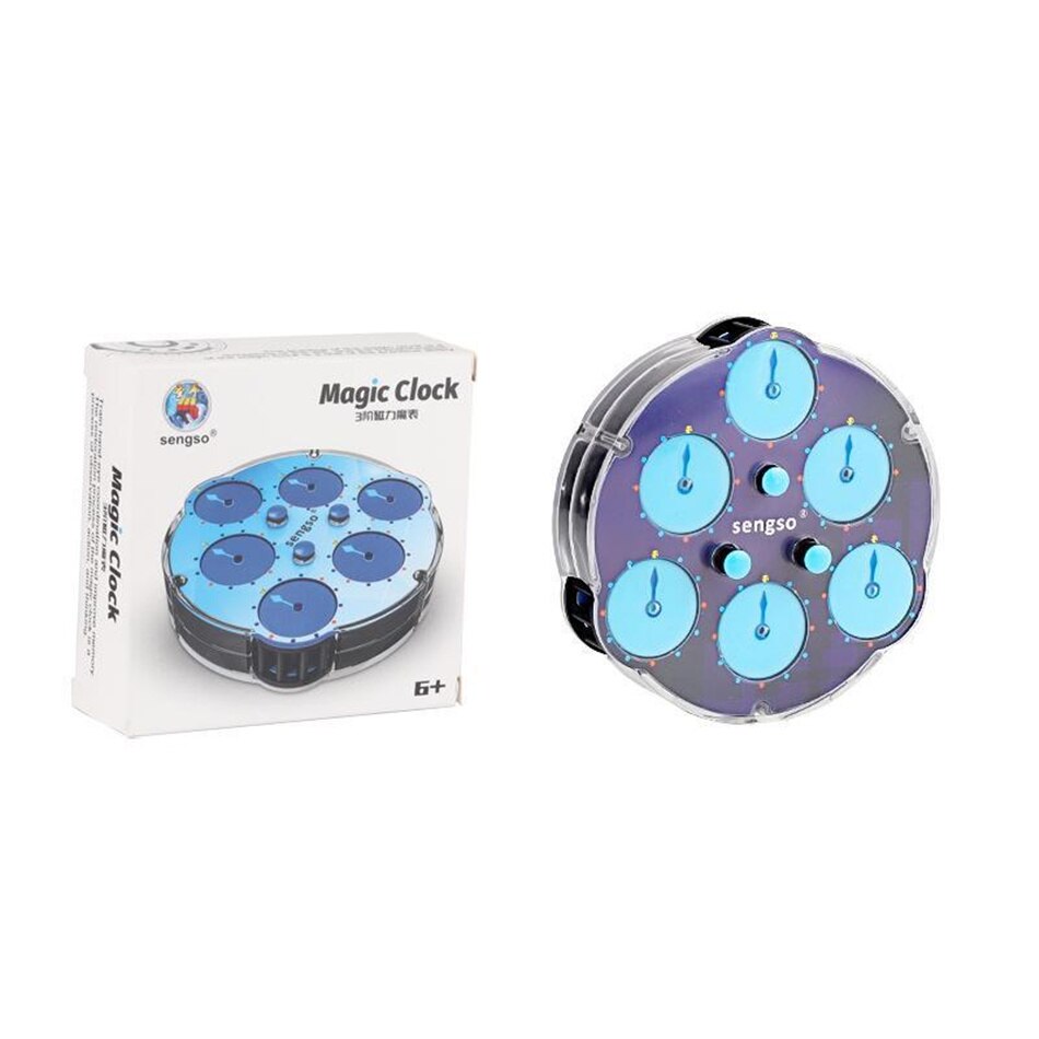 Shengshou Magnetic Positioning Magic Clock Cube Transparent Blue ABS Profissional Magic Clock Intelligence Gear Children's Toys: Yellow