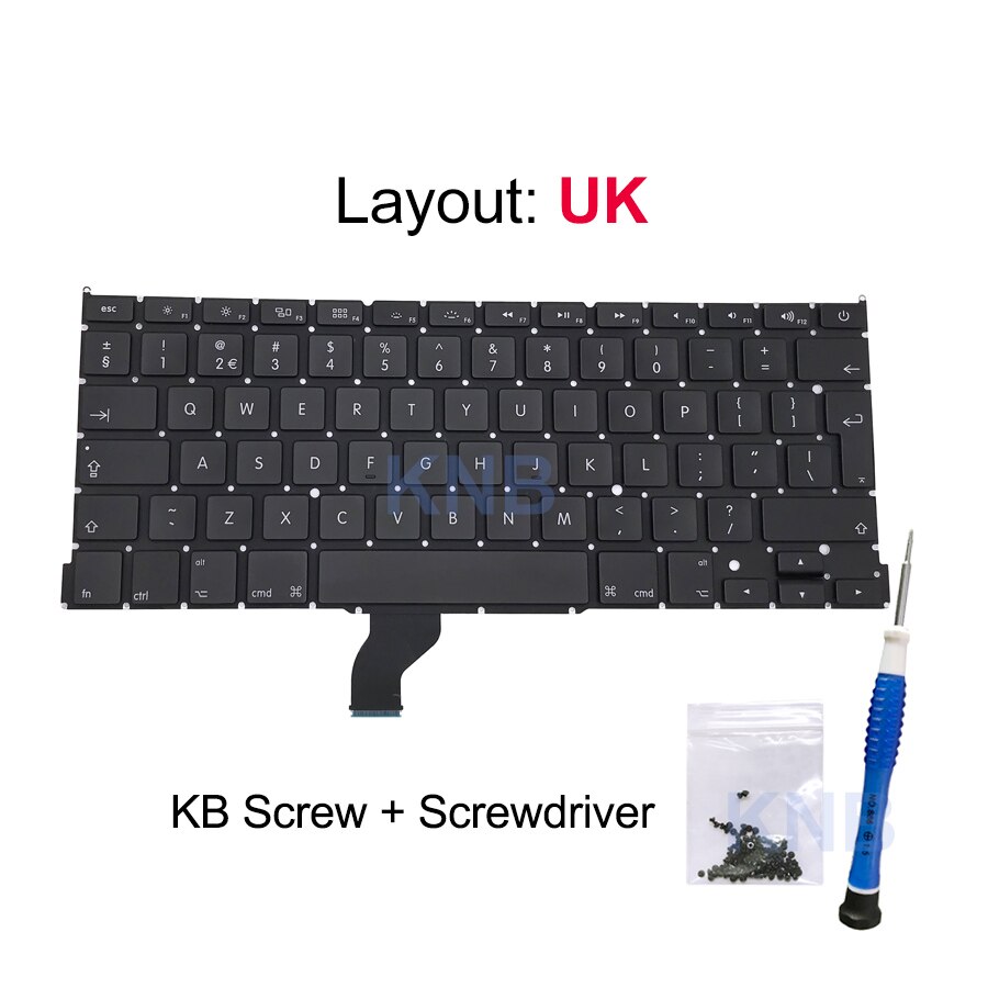 Nowy Laptop A1502 klawiatura US UK hiszpania rosyjski francuski szwajcarski włochy arabski układ dla Macbook Pro Retina 13 &quot;2013 2014 2015: UK with Tools