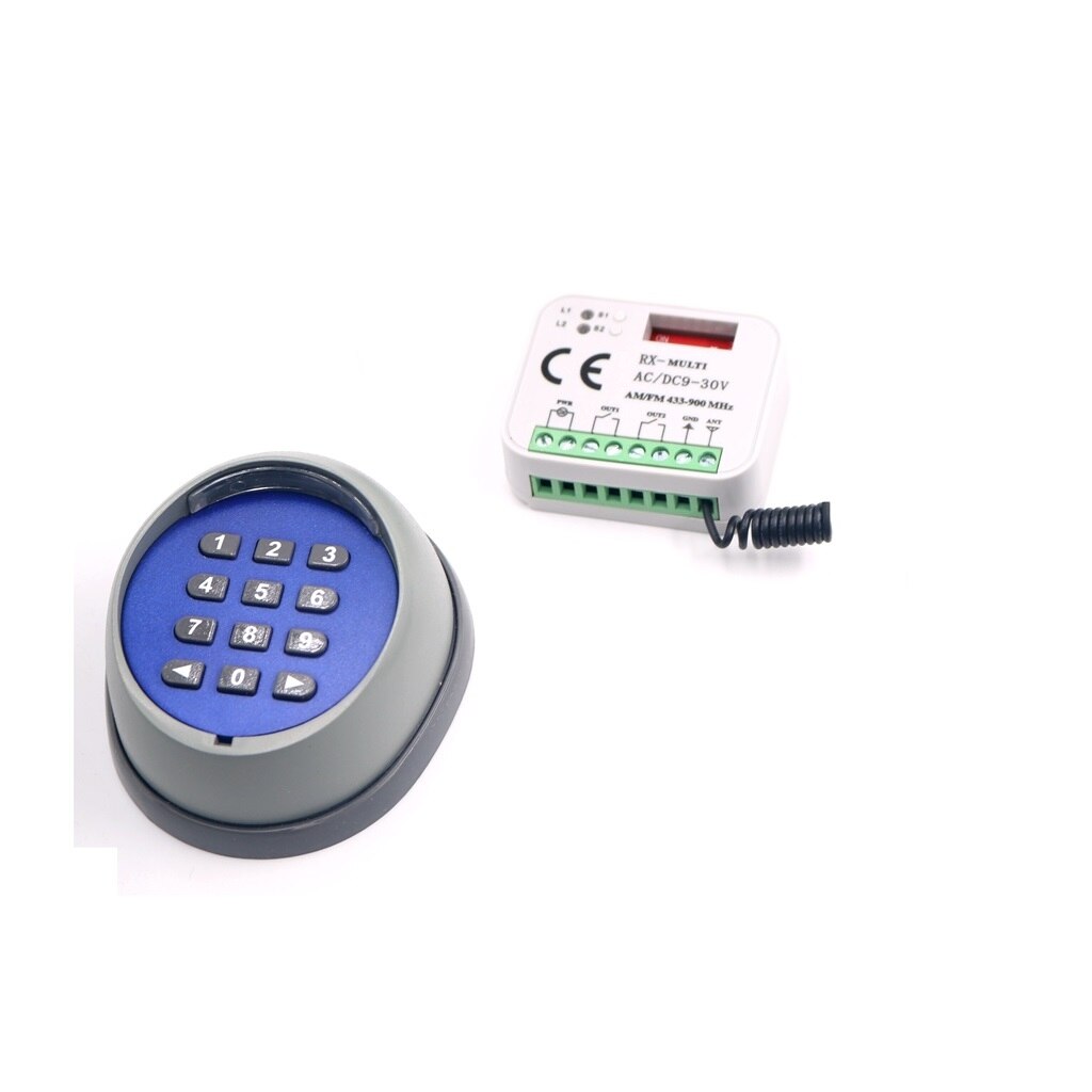 433.92mhz Draadloze Afstandsbediening Keypad Wachtwoord Switch kit voor poort deur toegangscontrole HCS101 Standaard Code deur gate opener: Blue 2CH Keypad