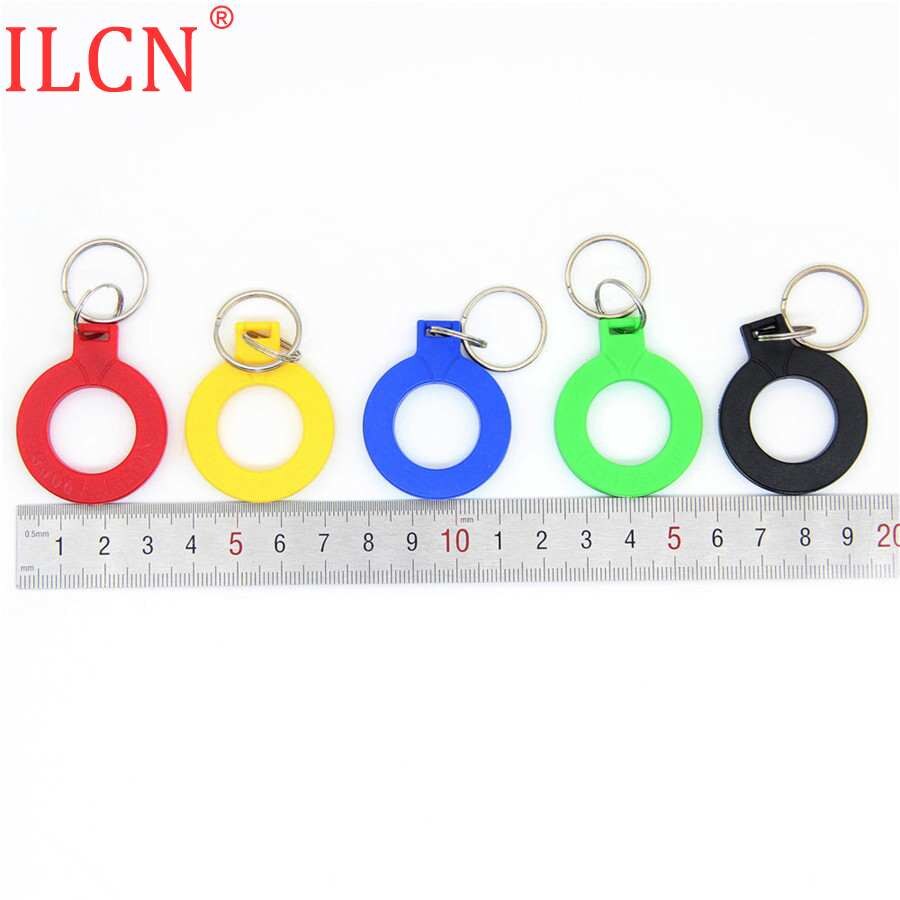125 khz id fjernkontroll  em4100 tk4100 nøkkelring rfid-bånd skrivebeskyttet token kode adgangskontrollkort sirkulær rød svart blå gul grønn 1