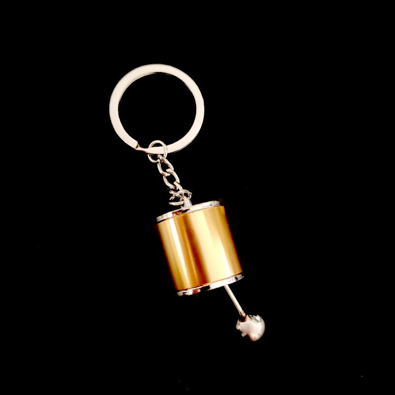 1 Pc Free Shift 5 Colors Keyring Turbo Keychains Gear Head Key Chain Wave Box Ornaments Car Ornament: Gold