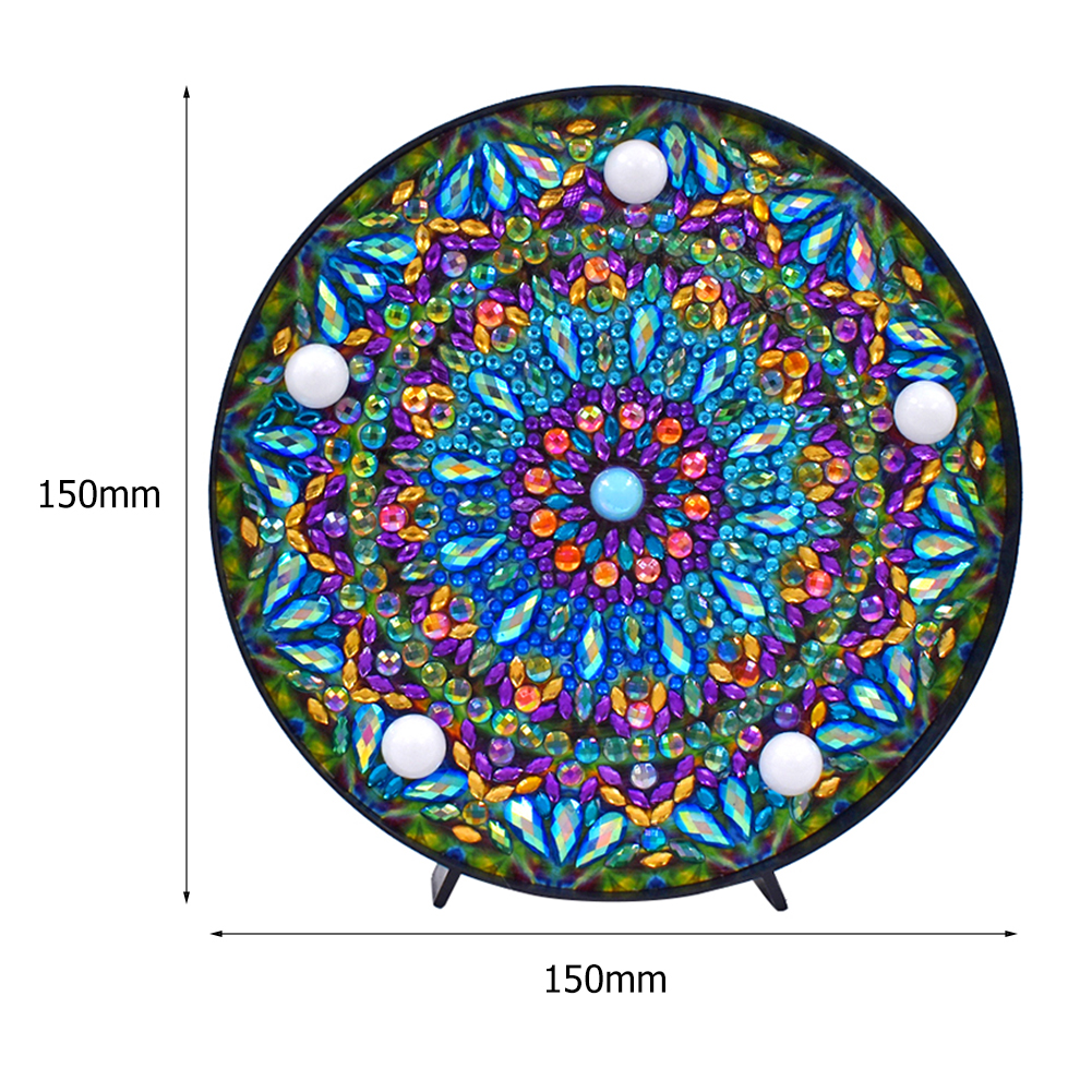 Diamant Malerei LED Lampe Licht Mandala 5D Diamant Stickerei Landschaft Strass DIY Diamant Weihnachten Halloween: Burgunderrot