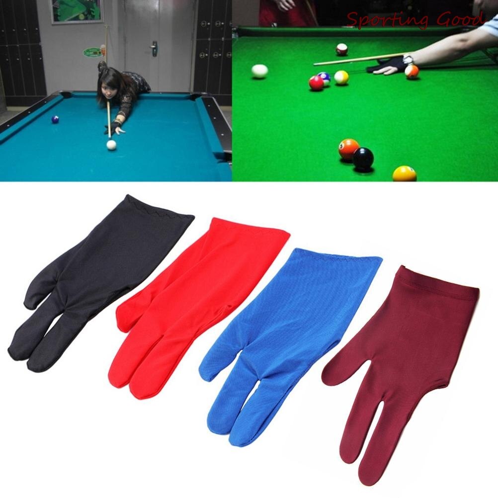 1 stk slidstærk nylon 3 fingre handske til billiard pool snooker kø skydespil 4 farver