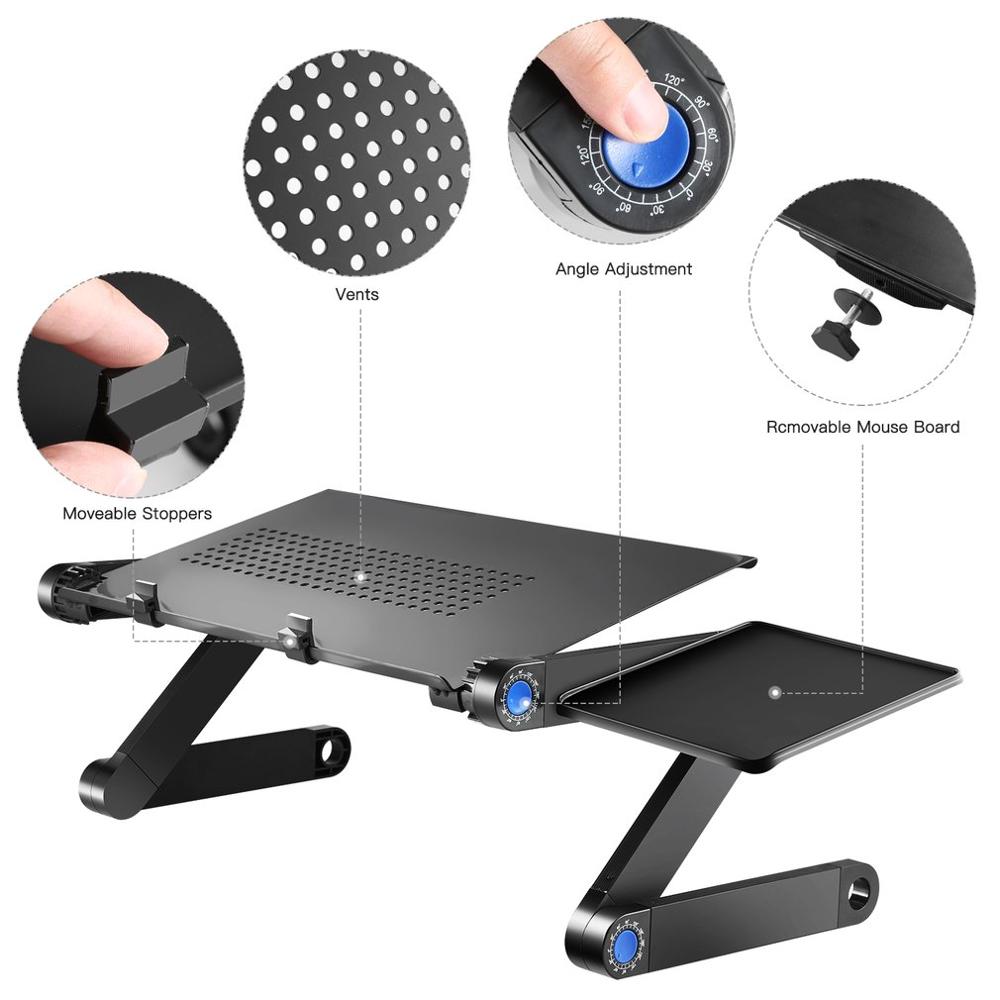 Adjustable Laptop Table Ergonomic Portable Laptop Stand For Bed Tray PC Table Stand Notebook Table Desk Stand With Mouse Pad