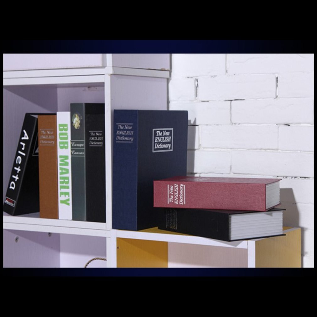 Simulation livre forme boîte à fusibles avec serrure exquis dictionnaire livres coffre-fort pratique voiture boîte de rangement