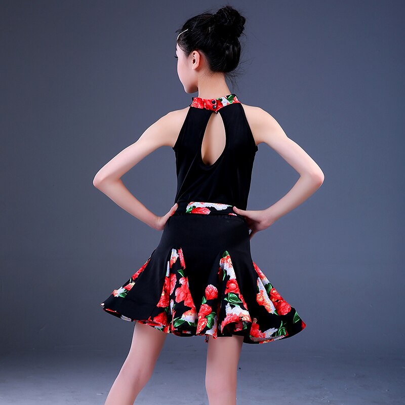 Blumen- blume Ballsaal Latein tanzen kleid mädchen freundlicher kleider wettbewerb freundlicher Salsa Tango Rumba Samba für praxis röcke einstellen