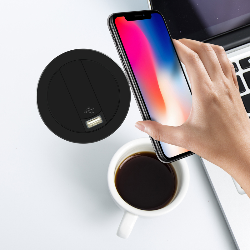 Embed Desktop Fast Wireless Charger Furniture Office Table Desk Mounted fast Charging Embedded For IPhone X XS Max Samsung S9 8