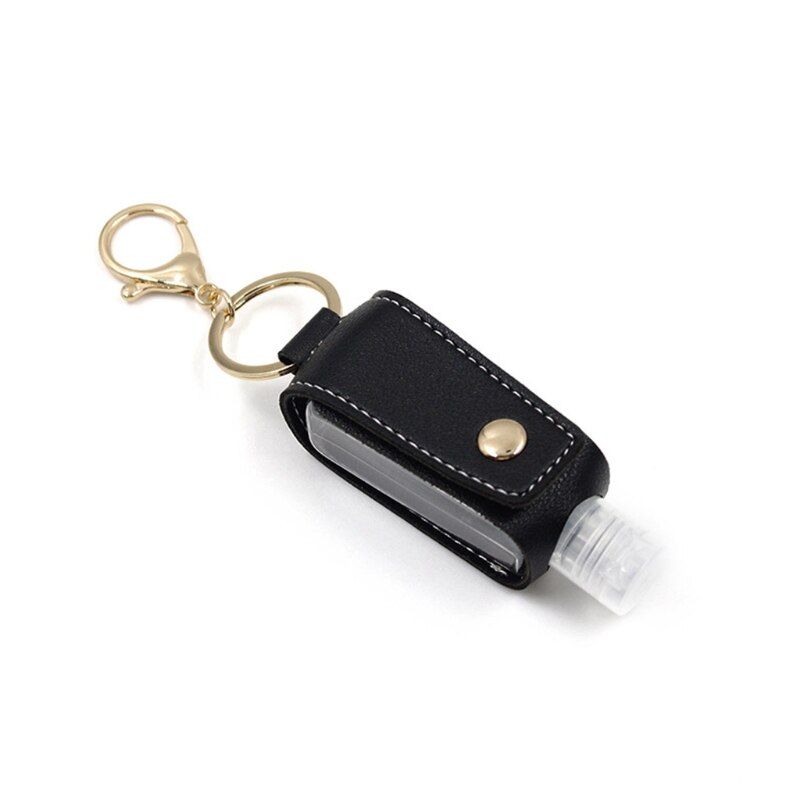 Reiseflaschen Set - Nachfüllbare Behälter - PU Leder Tasche Halter - Schlüsselanhänger - Quetschflaschen: BK2