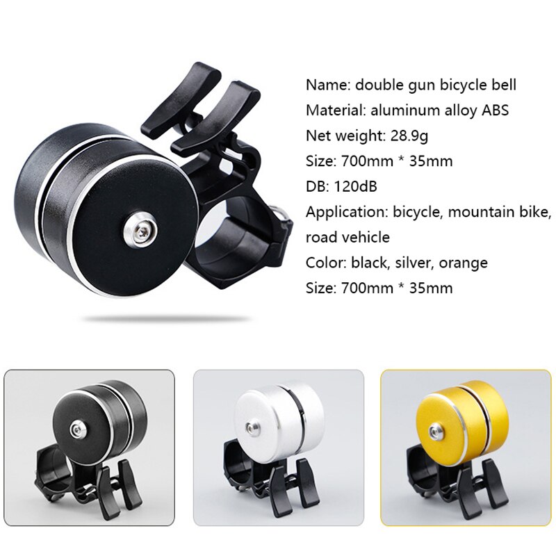 Fietsbel Mtb Racefiets Stuur Bell 120dB Luid Dubbele Hoorn Fietsen Veiligheid Alarm Waarschuwing Bel Fietsaccessoires