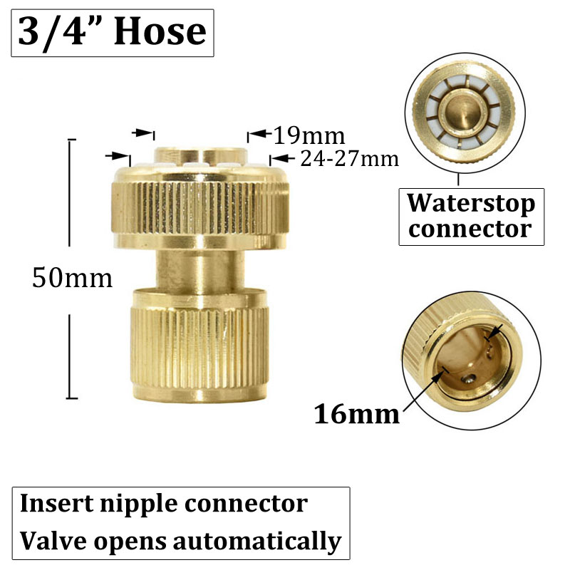 1/2 3/4 5/8 1"Brass Garden Hose Quick Connector Drip Irrigation System Copper Fittings For Outdoor Irrigation Car Wash: Pink